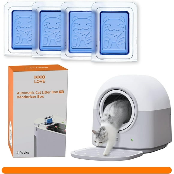 AIR-4-Pack Deodorizer for Self-Cleaning Litter Box Automatic Electronic Hands-Free Smart Robot self Cleaning Litter Box - Safe Anti-Pinch, Odor Control,for Multiple Cats