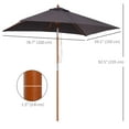 thumbnail image 3 of Outsunny 6.6x5ft Fir Wooden Patio Umbrella with Tilt Mechanism Bamboo Ribs, 3 of 10
