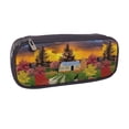 thumbnail image 2 of Lsque Fall Village Scenery Printed Big Capacity PU Leather Pencil Case Large Pencil Pouch Stationery Pen Bag Pencil Holder for Teen, 2 of 6
