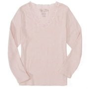 Faded Glory - Women's Plus Lace Trim V-Neck Shirt