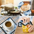 thumbnail image 4 of Blue Pioneer Flower Kitchen Oven Mitt and Pot Holder Sets 4 Pcs for Baking, Cooking and Grilling, Heat Resistant Up To 392 °F, 4 of 7