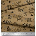 thumbnail image 2 of Soimoi Brown Rayon Fabric Christmas Tree & Love Peace Joy Text Fabric Prints By Yard 56 Inch Wide, 2 of 3