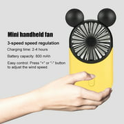 Clairlio Mini Fan Summer Cooling Fan Handheld Personal Fan with LED Light (Yellow) - image 2 de 9