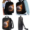 thumbnail image 2 of Jeiento Baseball Bookbag for Boys Backpack Middle School Bag with Lunch Bag Kids Book Bag and Lunch Box Set Cool Flame Elementary Schoolbag Lunchbox Pencil Case Water Bottle Holder 4 in 1, 2 of 7