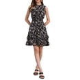 thumbnail image 2 of INSPIRE CHIC Women's Chiffon Dresses Smocked Chic Floral Sleeveless A-Line Mini Dress L Black-Floral, 2 of 6