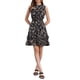 thumbnail image 2 of INSPIRE CHIC Vestidos de gasa para mujer, vestido mini sin mangas con fruncido y estampado floral, L Negro-Floral, 2 of 6