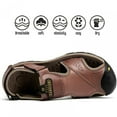 thumbnail image 6 of Mens Leather Sandals Up to Kojanyu Outdoor Men's Leather Shoes Non-Slip Anti-Kick and Anti-Collision Beach Sandals Brown 12(45), 6 of 9