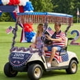 thumbnail image 2 of Tumao 12Pcs 4th of July Parade Golf Cart Decoration Kit, Patriotic Parade Golf Cart Decor, Fan Flag, Foil Fringe Garland, Tinsel Garland for Independence Day Memorial Day and Veterans Day, 2 of 9