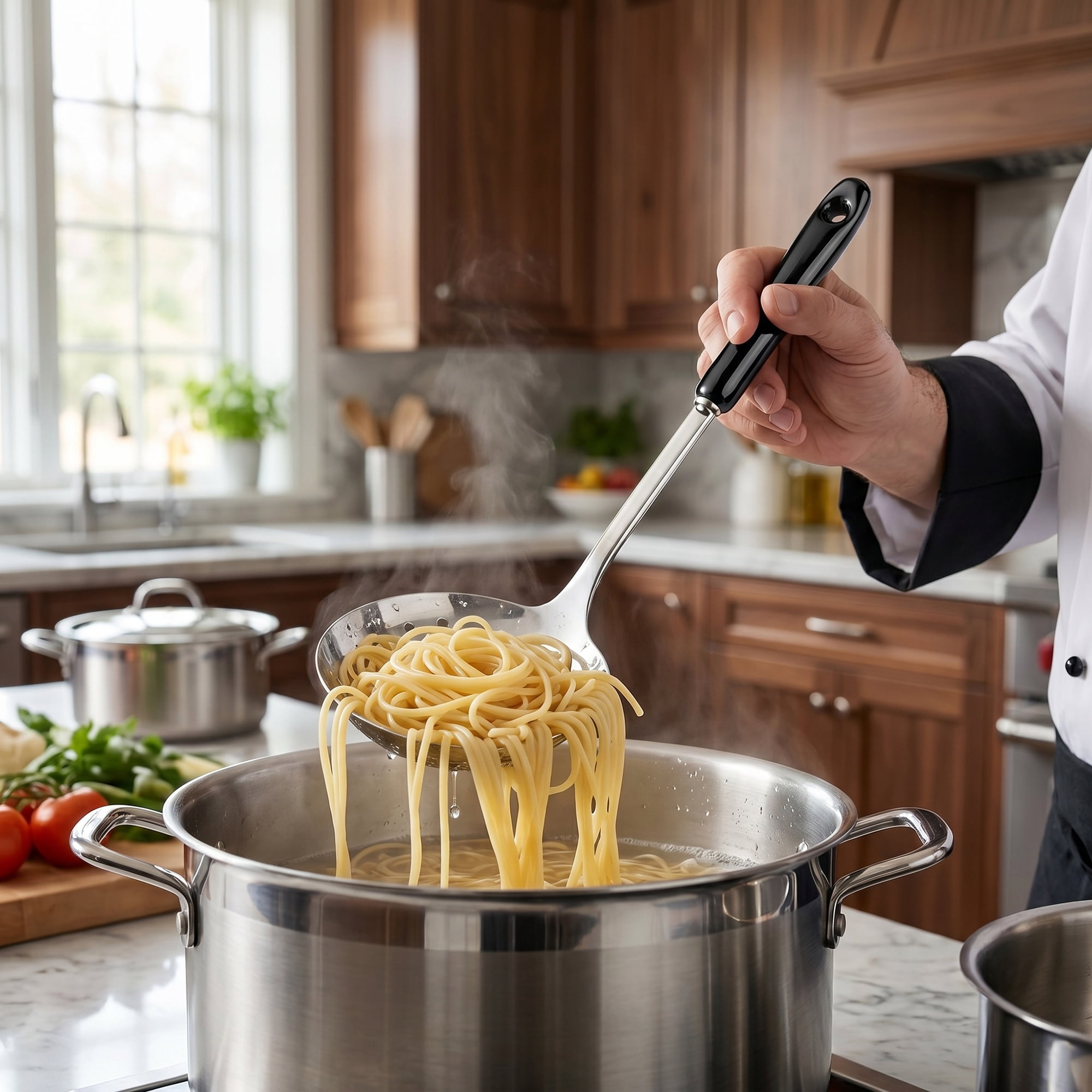 Unique Bargains Color-blocked Kitchen Utensil Set for Home Cooking Black-Silver A 2pcs