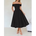 thumbnail image 3 of Vestido de cóctel ZESICA Elegante con hombros descubiertos, línea A, negro, 3 of 7