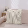 thumbnail image 3 of Lojalitet Fundas de Almohada de Retazos Grises y Beige 45 * 45 CM, Paquete de 2 Fundas de Almohada Decorativas de Lino a Rayas, 3 of 5