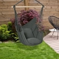 thumbnail image 2 of Outsunny Hammock Chair Swing Hanging Macrame Chair, Dark Grey, 2 of 10