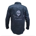 thumbnail image 2 of HoodLamb Men's Sea Shepherd Hemp Button Up Jacket Shirt, Midnight Blue, Small, 2 of 2