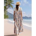 thumbnail image 4 of Mono YESNO casual de pierna ancha con estampado floral bohemio para mujer, talla L, 4 of 5