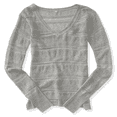 thumbnail image 1 of Aeropostale suéter de punto con cuello en V abierto para mujer, gris, pequeño Aeropostale  Tejer, 1 of 2