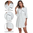 thumbnail image 5 of ANLIQI Womens Cotton Nightgown Sexy Button Down Night Shirts Soft Summer Sleep Shirt Ladies Comfy Night Dress (White,XL), 5 of 7