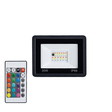 30W RGB Flood Light RGB Reflector IP66 LED Spotlight with Remote Projector Lamp Outdoor Garden Lighting