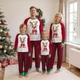thumbnail image 3 of Family Matching Christmas Pajama Set, Reindeer Long Sleeve Tops and Plaid Pants Holiday Sleepwear, 3 of 8