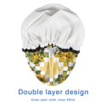 thumbnail image 4 of Shower Caps,Sunflower Checkered Pattern Waterproof Shower Cap for Women 4 Pieces,Double Reusable Hair Cover for Shower PEVA Elastic Stretch Hem, 4 of 7