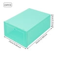 thumbnail image 2 of 24 Pack Shoe Boxes,Stackable Clear Shoe Boxes Flip Lid Shoe Boxes Boot Storage Organizer Shoe Cabinet & Shoe Cupboard for Homes, Cloakrooms for Storing Flats, Slippers, Casual Shoes (Green), 2 of 10