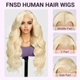 thumbnail image 4 of Peluca FNSD de cabello humano rubio, 13 x 6, 613 HD, encaje frontal, 220% de densidad, 4 of 6