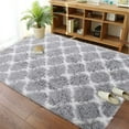 thumbnail image 2 of Lochas Shag Area Rug Modern Indoor Plush Fluffy Rugs Geometric Moroccan Rugs for Bedroom Living Room Nursery Home Decor,4x6ft,Light Grey/White, 2 of 7