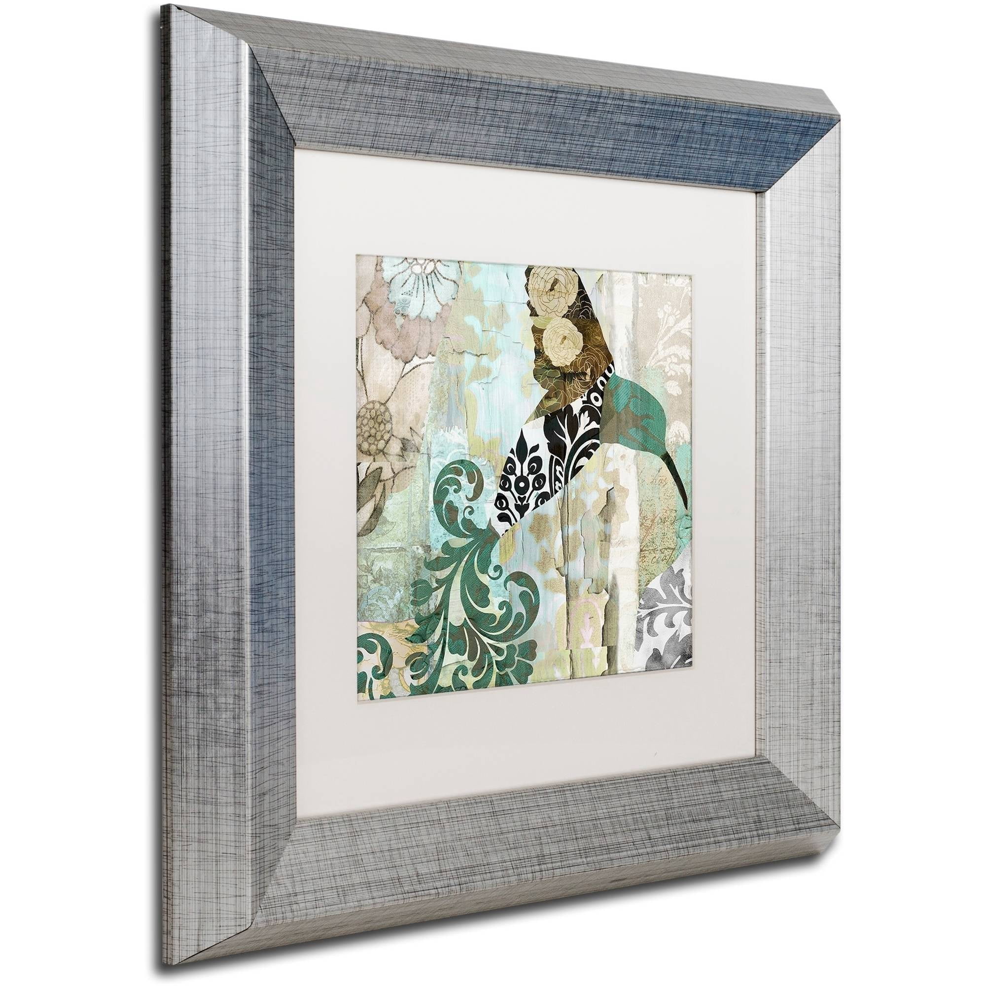 Trademark Fine Art "Hummingbird Batik I" Canvas Art by Color Bakery White Matte, Silver Frame