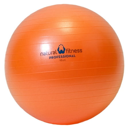 Natural Fitness 600 lb Professional Burst Resistant Exercise Ball, 45cm, Flame