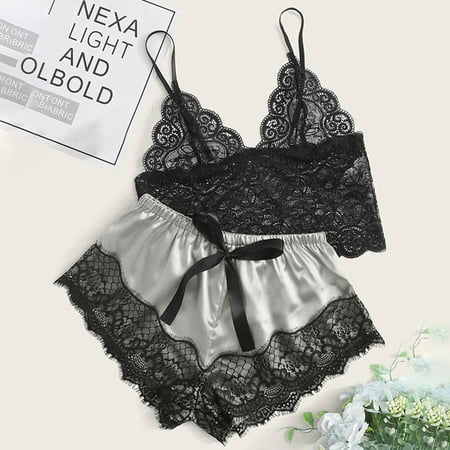 uublik Lingerie Set for Women Sexy Naughty Sexy Naughty Plus Size Lace Bodysuit Babydoll