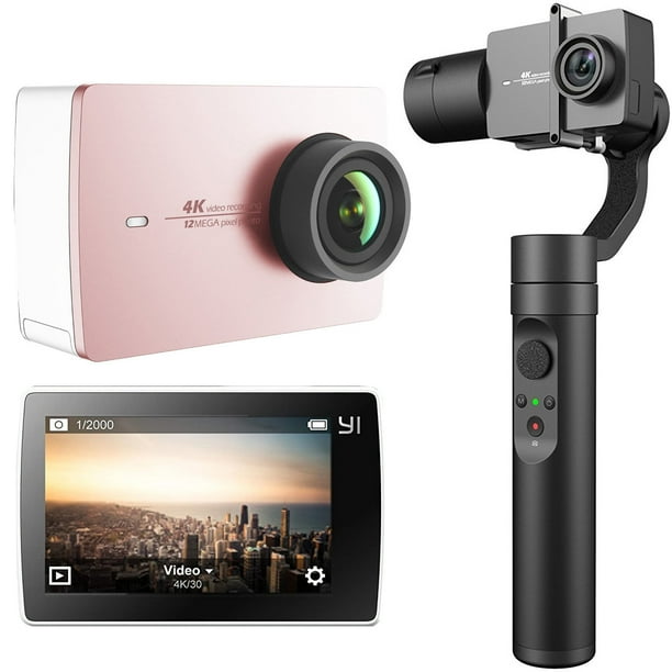 Yi 4k Action And Sports Camera 4k 30fps Video 12mp Raw Image With Eis Live Stream Voice Control Rose Gold Pink Content Creator Bundle With Yi Action 3 Axis Gimbal Stabilizer Yi 4k Action And Sports Camera 4k 30fps Video 12mp Raw Image With Eis Live Stream Voice Control Rose Gold Pink Content Creator Bundle With Yi Action 3 Axis Gimbal Stabilizer