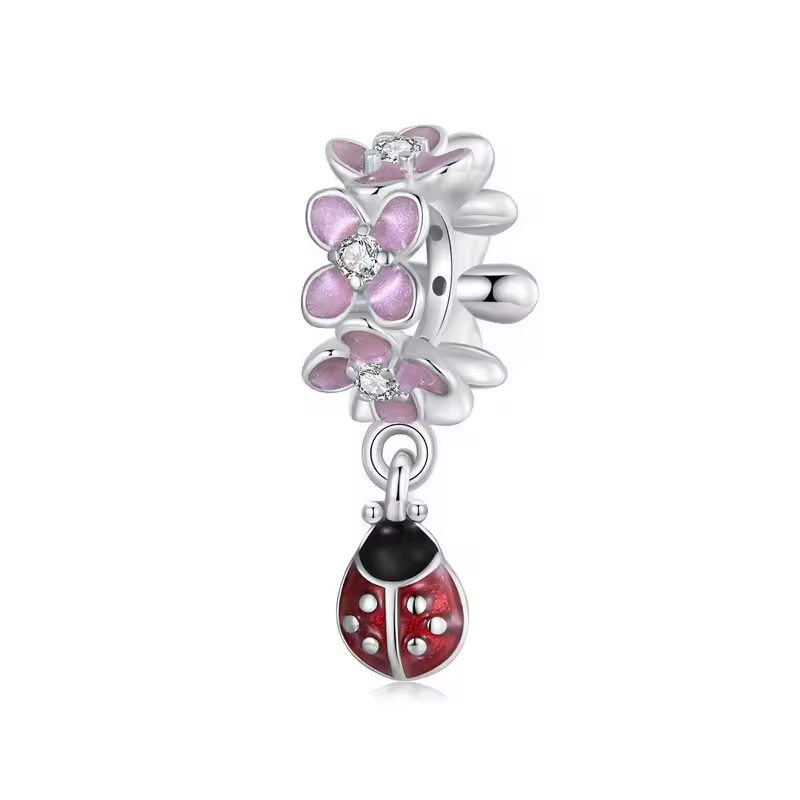 Ladybug 4, variant on MIADEAL Ladybug Charms in Gift Box, 925 Sterling Silver, Womens Christmas Gift