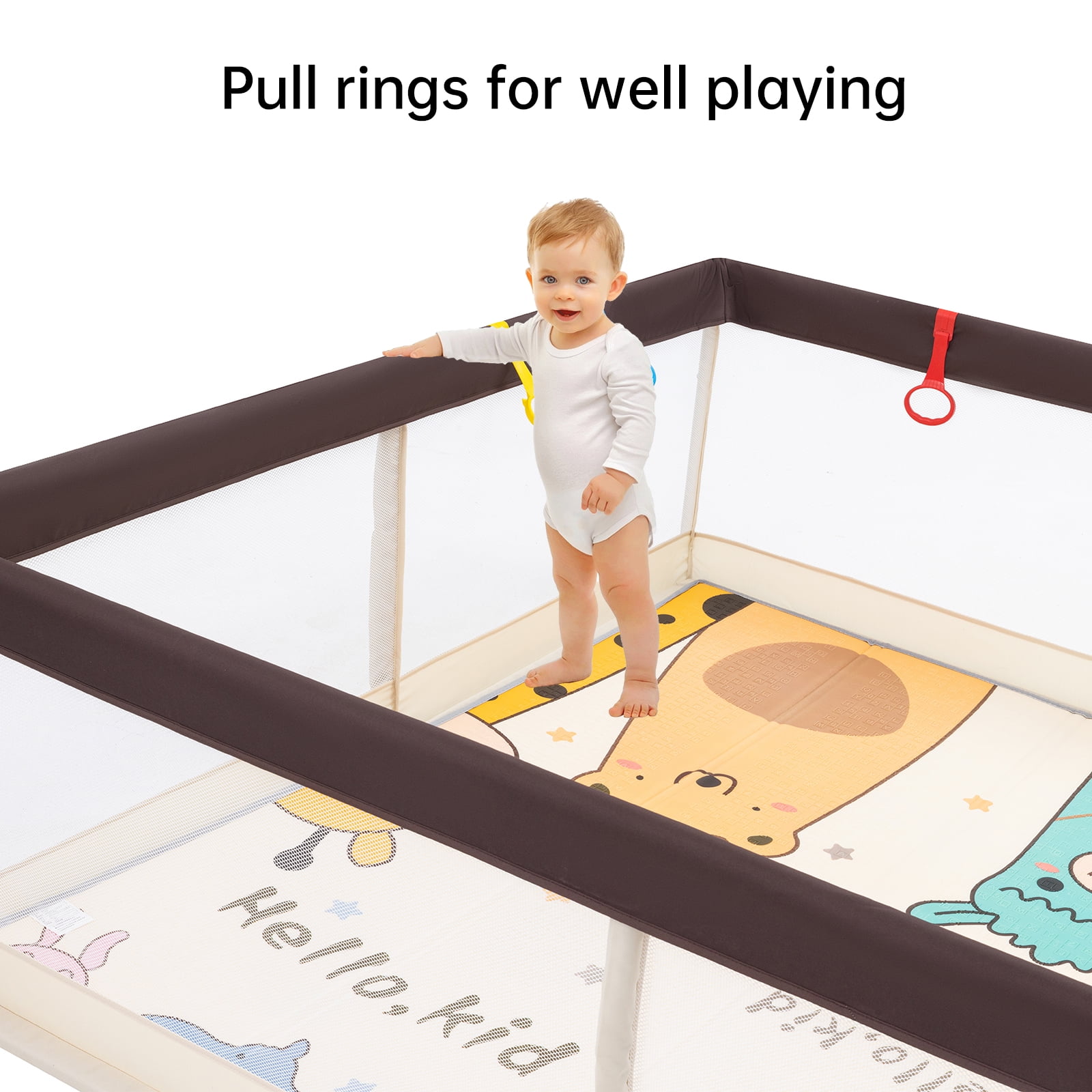 71"x79"Large Playyard, Baby Playpen with Mat, Unisex Toddlers Play Yard,Big Baby Fence with Gate