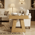 thumbnail image 4 of 24" Modern Side Table 2-Tier Narrow Wooden End Table Trapezoid Base Farmhouse Small Nightstand For Living Room Bedroom (Natural Wood 2-Piece Set), 4 of 10