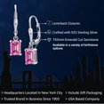 thumbnail image 2 of Gem Stone King 925 Sterling Silver Pink Moissanite Dangle Dangling Earrings for Women (2.00 Cttw, Gemstone Birthstone, Emerald Cut 7X5MM), 2 of 5