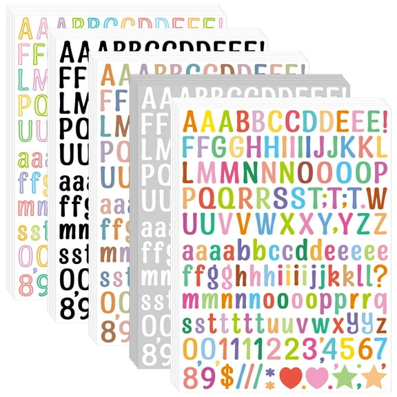 Sinekong Letter Stickers, 60 Sheets 9600 Pcs, Small Number Alphabet Sticker Self Adhesive for Scrapbook DIY Craft