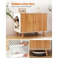 thumbnail image 3 of Maksone Hidden Large Cat Litter Box Furniture,White and Wood Litter Box Enclosure with Cat Scratcher&Deodorization, 31.5 "x 18.5" x 24.4", 3 of 7