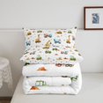thumbnail image 5 of Manfei Cartoon Animals Twin Comforter Sets,Cute Boys Art Bedding Set,White,Polkadot Reversible,2pcs,1 Comforter and 1 Pillowcase, 5 of 7