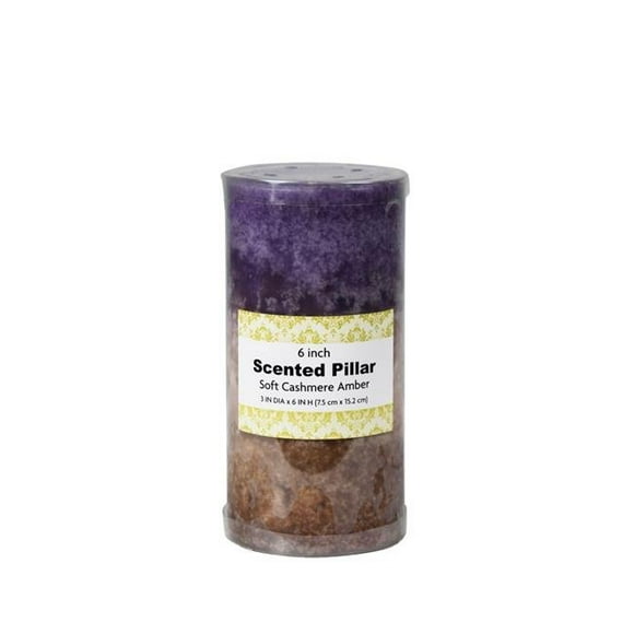Jeco CPC-3613-12 3 x 6 in. Sand Scented Pillar Candle, Purple - 12 Piece