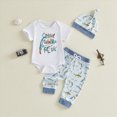 thumbnail image 2 of Sgkm Baby Boy Outfits Toddler Boy Summer Graphic Clothes Print Tops Pants Stylish Hat Cute Boy Set, 2 of 8