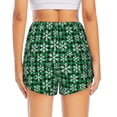 thumbnail image 4 of Xecao's Christmas Pattern At Buffalo Plaid for a double-layer running short for women, perfect for gym, tennis, and more, featuring a convenient pocket., 4 of 9
