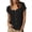 Black, variant on Active Tops Women’s Casual Summer Button Down Tee for Everyday Wear with Square Collar Bobble-free Solid Knit Top Blue XL