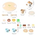 thumbnail image 3 of RYRDWP Clearance Simulation Wooden Tray Tea Set – Children’s Pretend Play Tea Cup & Dessert Combination Toy for Imaginative Play, 3 of 6