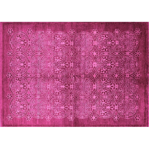 Ahgly Company Indoor Rectangle Oriental Pink Industrial Area Rugs, 8' x 12'