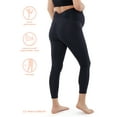 thumbnail image 6 of Ingrid & Isabel Basics Maternity 7/8 Active Legging with Crossover Panel, Black/Black, 2 Pack, 6 of 7