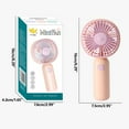 thumbnail image 3 of Hiroekza Handheld Pocket Mini Fan Portable With Bracket Desktop USB Charging Fan,Portable Fan,Small Fan,Personal Fan,Travel Fan,Summer Essentials Pink, 3 of 5
