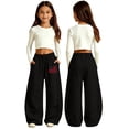 thumbnail image 2 of Shadoumai Girls Loose Casual Sweatpants Curved Leg Design Loose Breathable Jogger Pants Relaxed Fit Sport Pants For Girls Daily Wear,Girls Uniform Pants 6-7 Years, 2 of 5