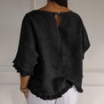thumbnail image 5 of Summer Sales Womens Summer Tops Cute Lightweight Cotton‑Linen 3/4 Sleeve Summer Casual Blouse Oversized Tshirts for Women Under 12$, 5 of 7