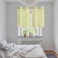 thumbnail image 5 of Yellow Striped Kitchen Curtains Small Short 39 Inch Length, Modern Simple Farmhouse Beige Vintage Grommet Top Bedroom Living Room Curtains, Light Filtering Cafe Curtain Drapes 2 Panels Set 55''x39'', 5 of 9