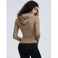 thumbnail image 2 of ORUYROP Veste de Course Légère Extensible pour Femmes avec Fermeture Éclair Complète et Trous pour les Pouces, 2 of 7