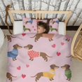 thumbnail image 3 of Colorful Funny Dachshund Duvet Cover and Pillowcase Set for Single Bedding, Bedroom Accessories for Kids Teens, 3 of 5